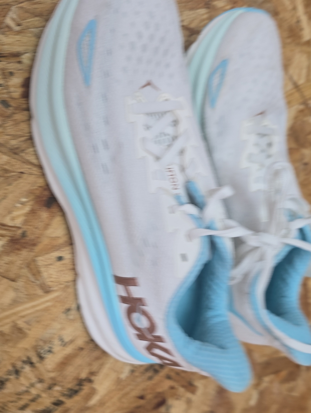 Hoka Women's White & Light Blue Running Shoes